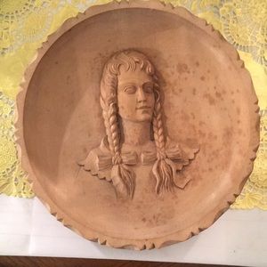 Vintage Oberammergau Wood-Carved Plate, Germany